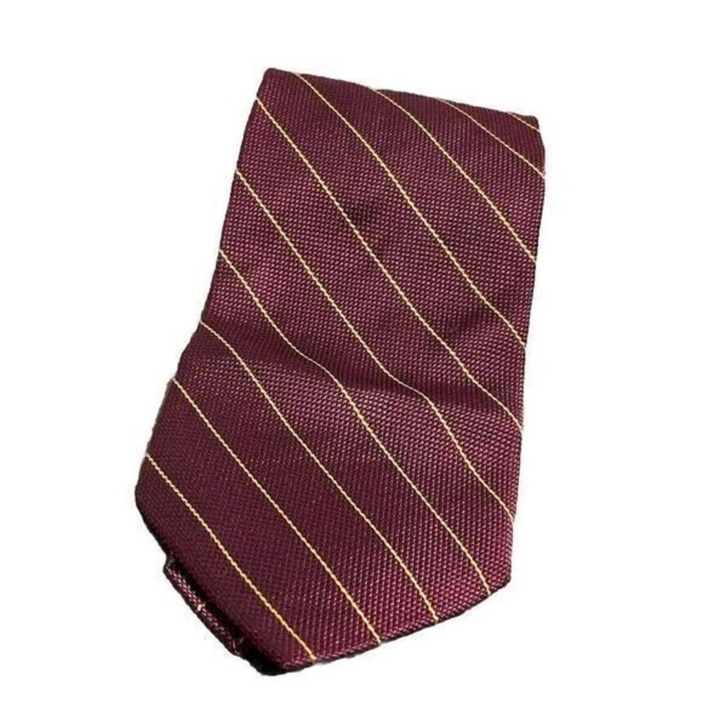 Brooks Brothers Makers Men's Silk Formal Office Neck Tie Maroon‎ Gold One Size